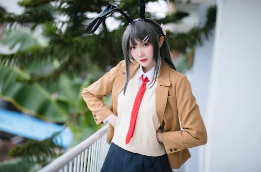 瓜希酱cos~樱岛麻衣 校服 cosplay写真图片欣赏