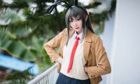 瓜希酱cos~樱岛麻衣 校服 cosplay写真图片欣赏